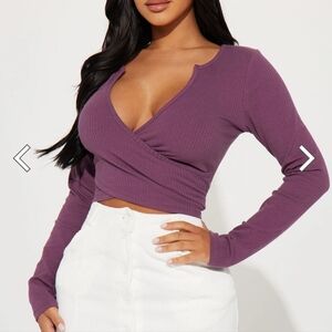 Purple V top